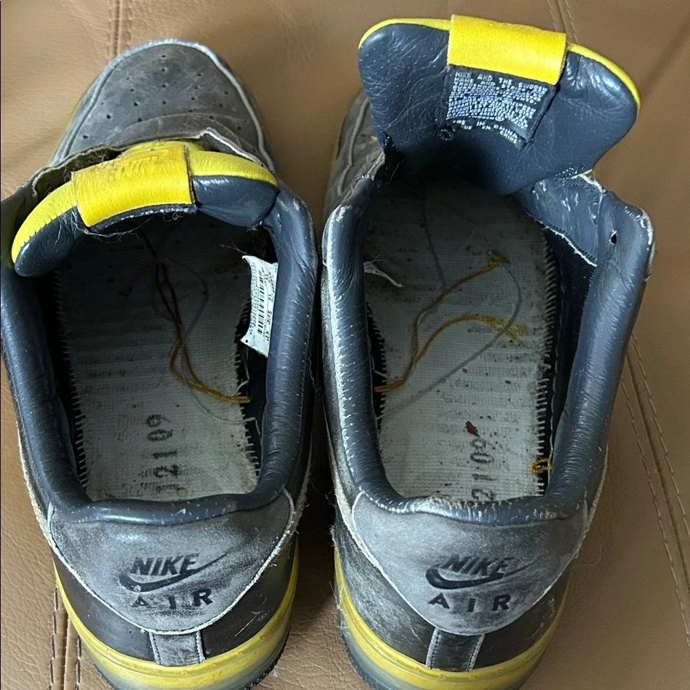 Nike Men's Air Force size 13 Black and Yellow - Picture 10 of 14